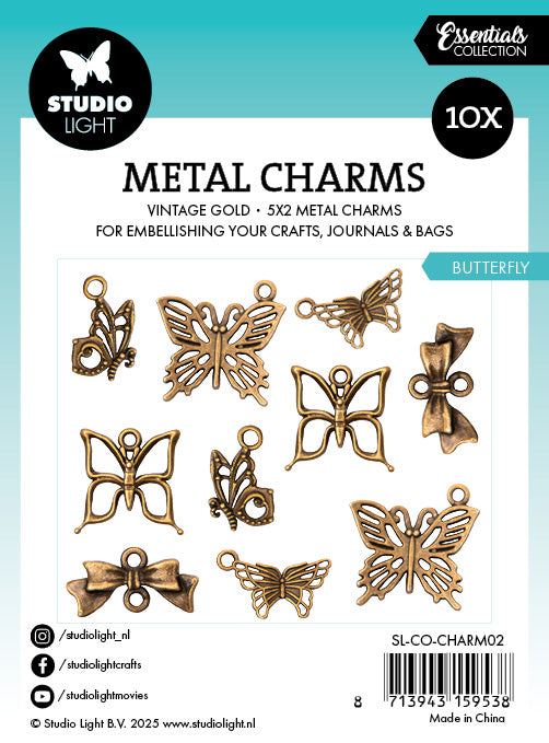 SL Metal Charms Butterfly Consumables 10 PC