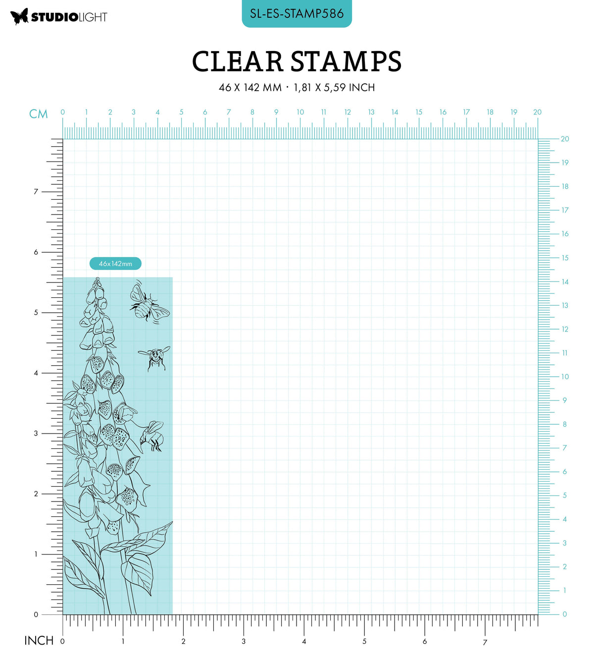 SL Clear Stamp Foxglove Essentials 46,2x142x3mm 1 PC nr.586