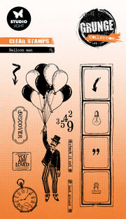 SL Clear Stamp Balloon Man Grunge Collection 13 PC