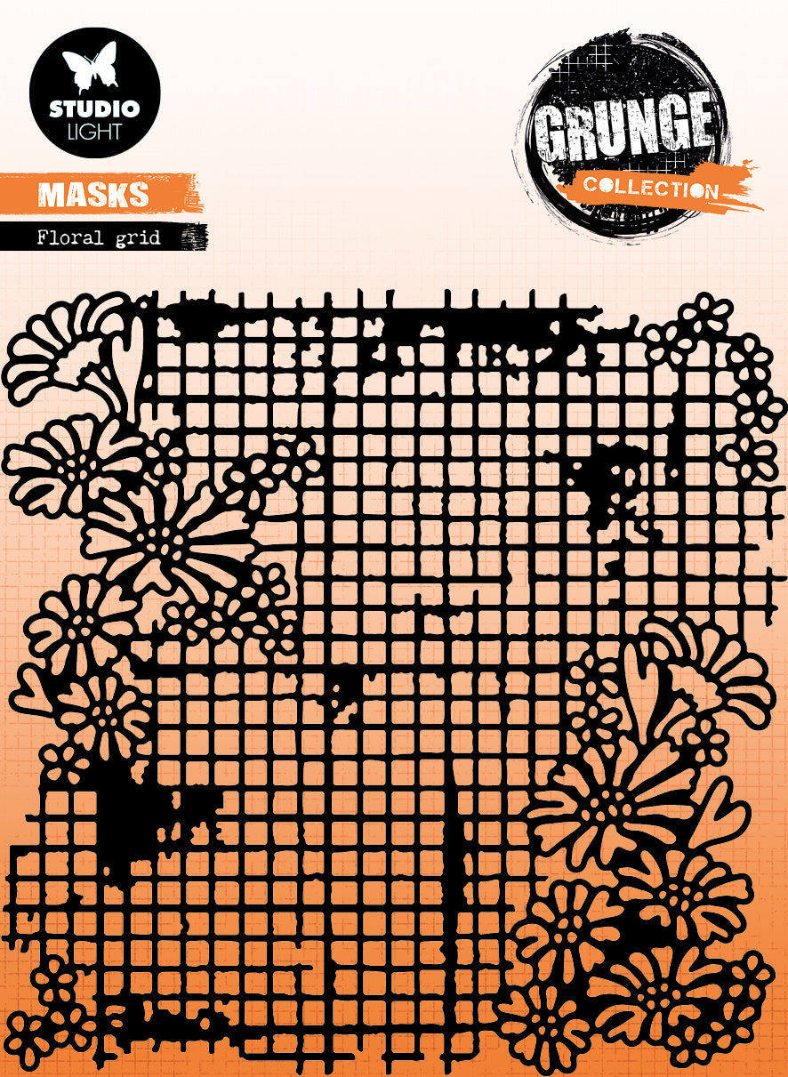 SL Mask Floral Grid Grunge Collection 150x150x1mm 1 PC nr.179