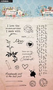 SL Clear Stamps Elements Vintage Diaries 17 PC