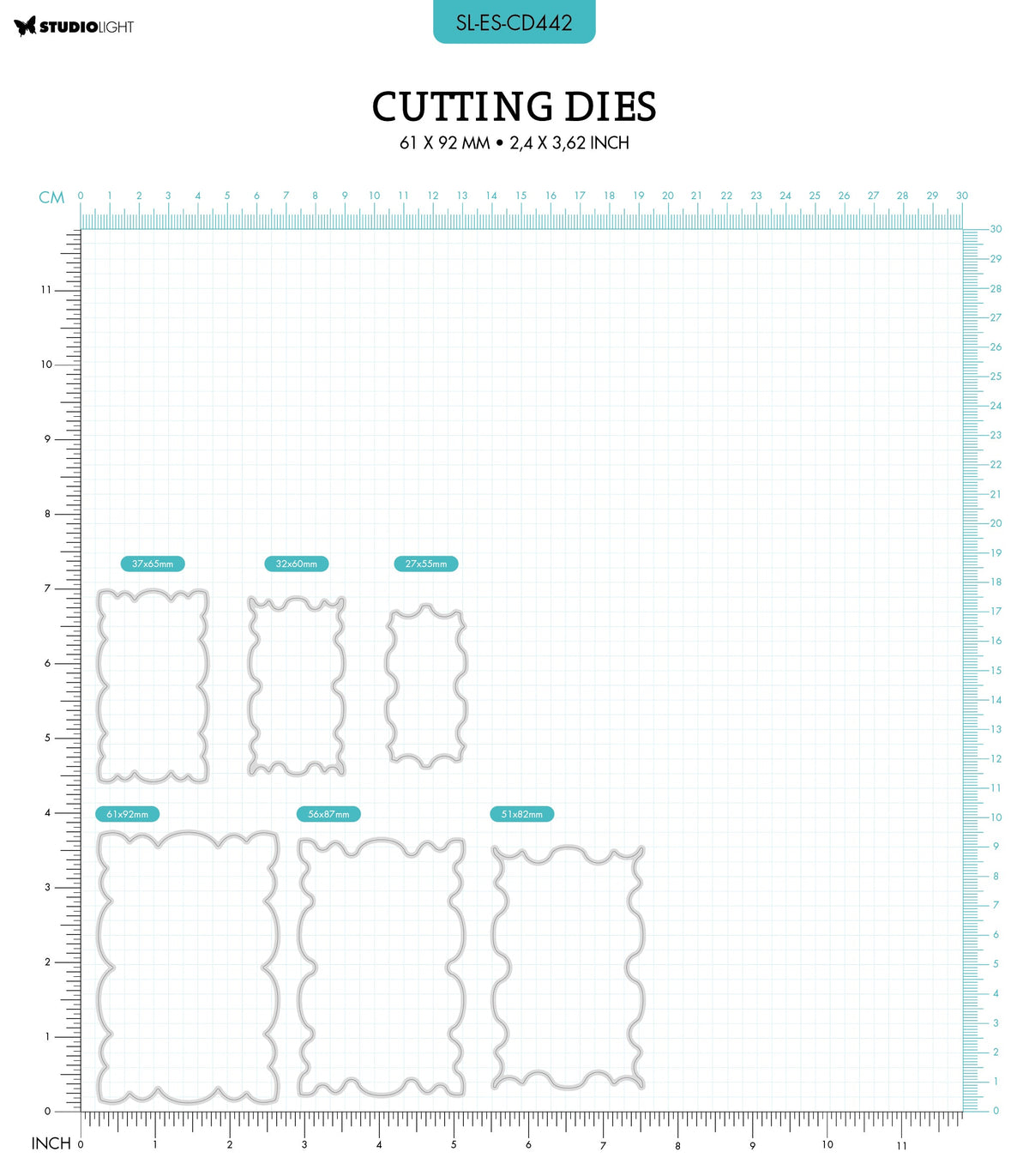 SL Cutting Dies Classic Nested Shape Essentials 61x92x1mm 6 PC nr.442