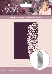 Sara Signature Thorn & Bloom Metal Die Edge'able - Midnight Rose Filigree