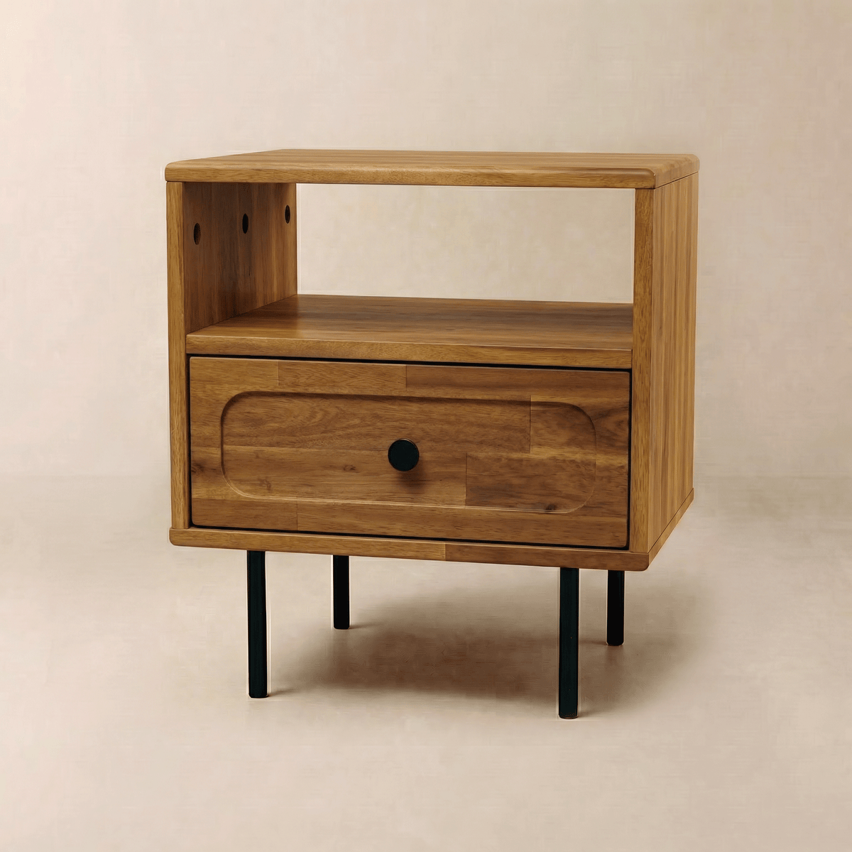 Savana Single Drawer Solid Acacia Wood Nightstand