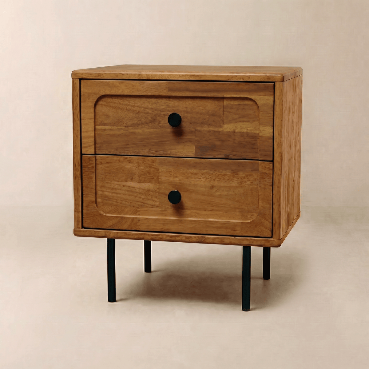Savana 2-Drawer Solid Acacia Wood Nightstand