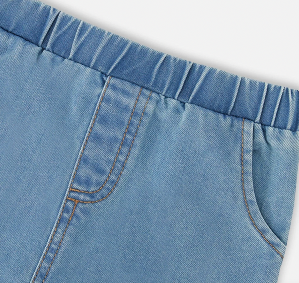 Deux Par Deux Shirt and Short Set, Light Blue Chambray