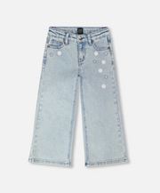 Deux Par Deux Wide Leg Jeans, Light Blue Denim