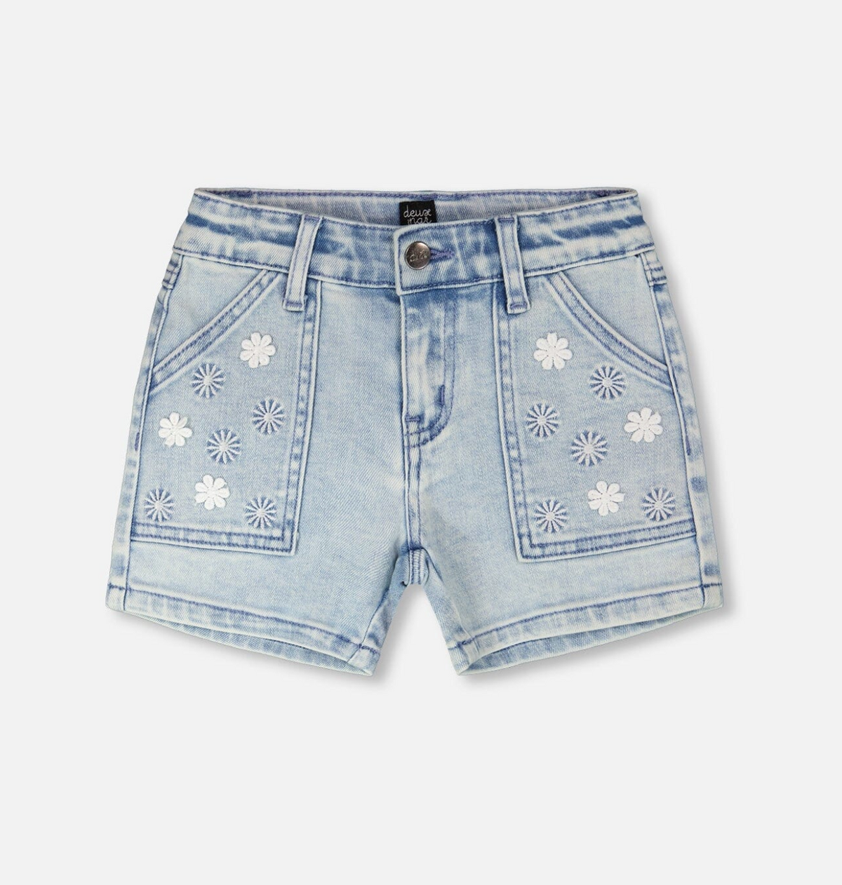 Deux Par Deux Denim Shorts, Light Blue Denim
