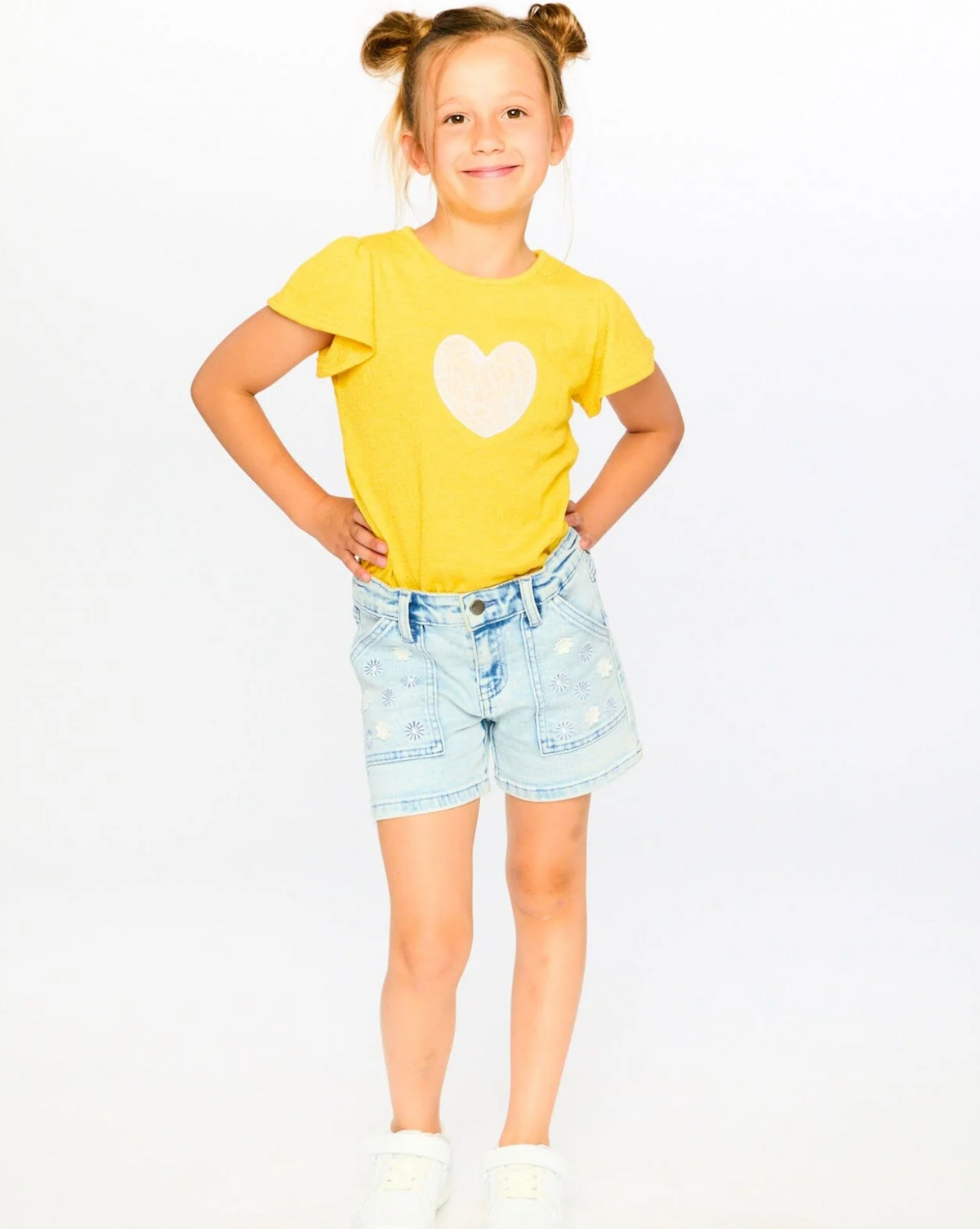 Deux Par Deux Denim Shorts, Light Blue Denim
