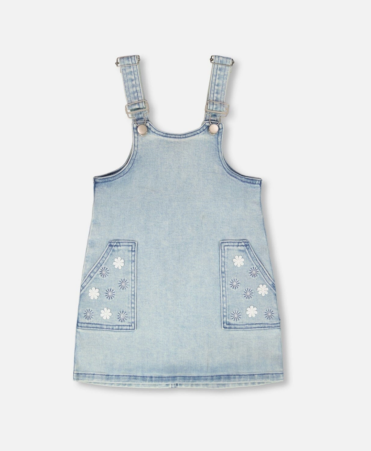 Deux Par Deux Denim Overall Dress, Light Blue Denim