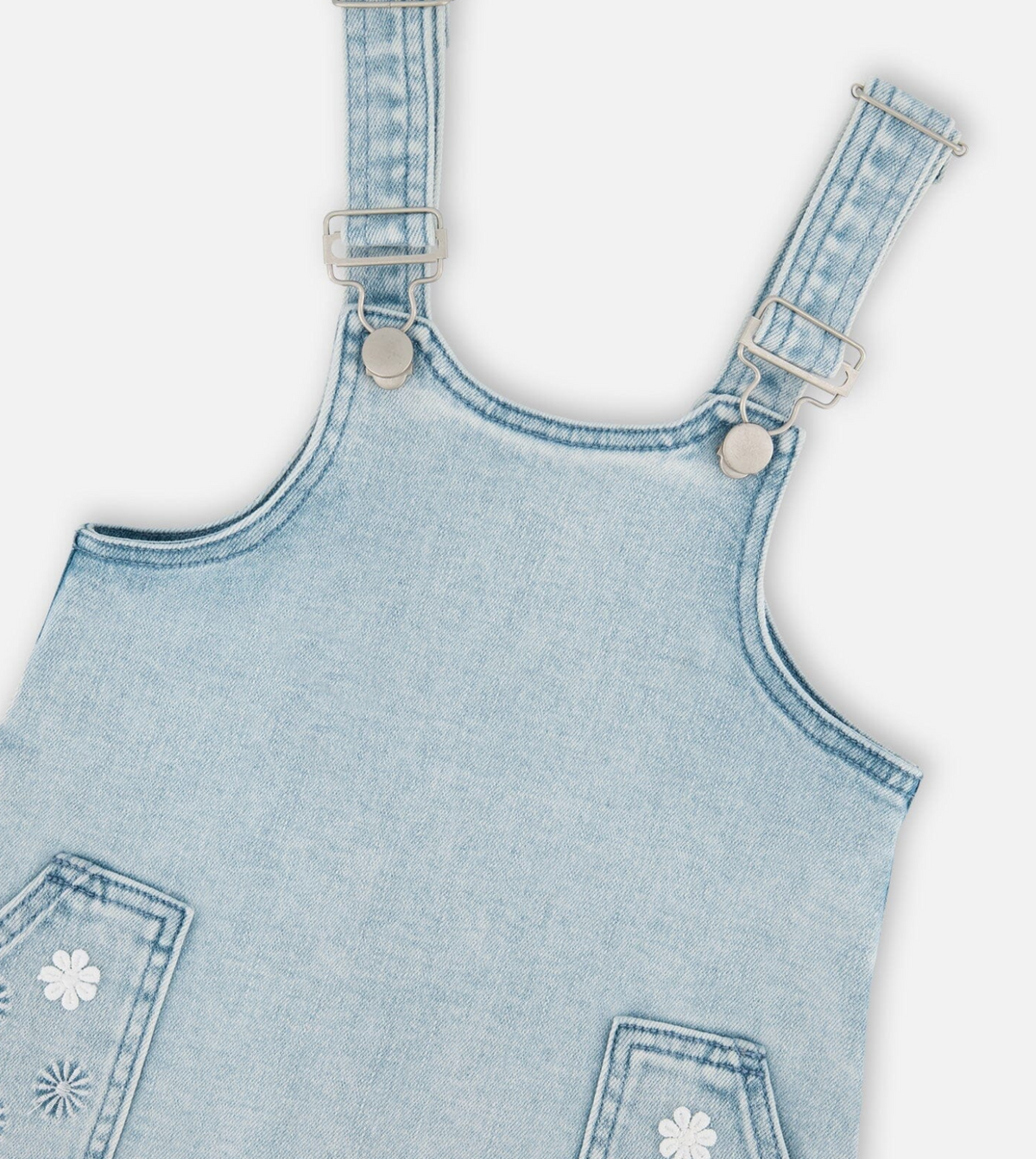 Deux Par Deux Denim Overall Dress, Light Blue Denim