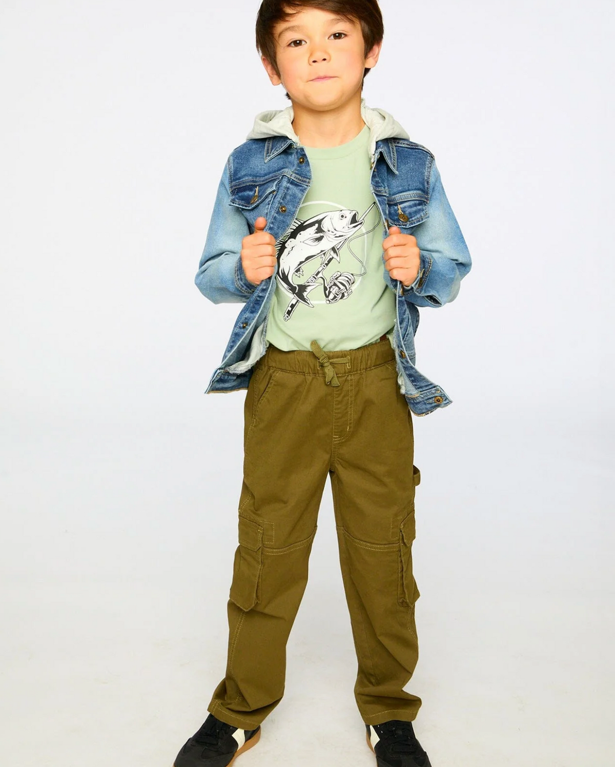 Deux Par Deux Stretch Twill Carpenter Pant, Green