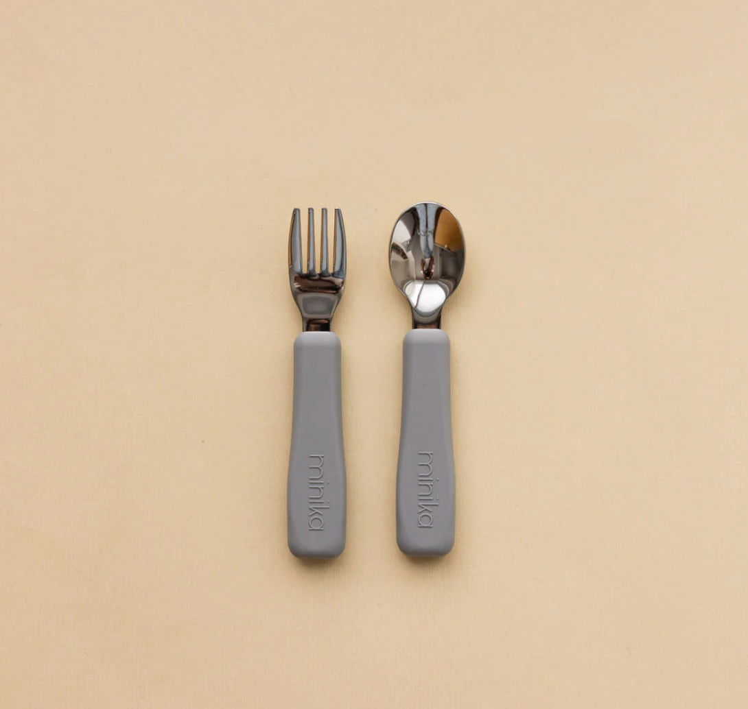 Stainless Steel Toddler Fork and Spoon Set