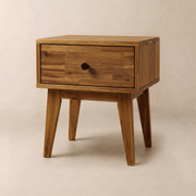 Sofia 1-Drawer Solid Acacia Wood Nightstand