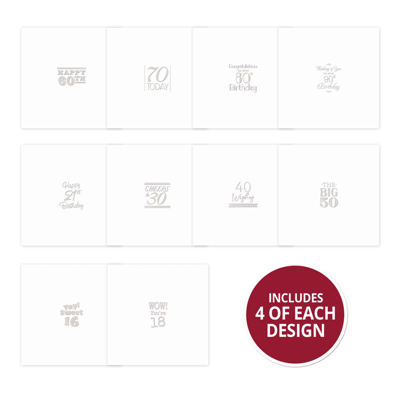 Trim Me! Foiled Insert Pad - Birthday Milestones - Silver