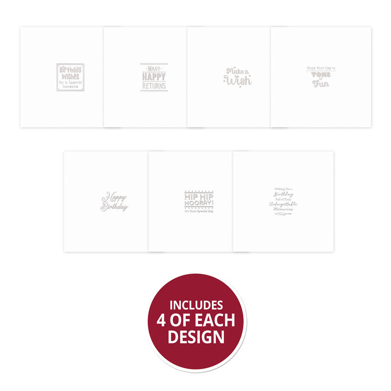 Trim Me! Foiled Insert Pad - Many Happy Returns - Silver