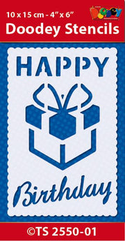 Stencil 10x15 cm Sentiment Birthday