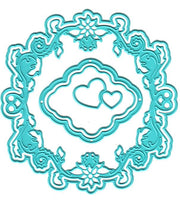 Vintasia Dies - round frame with hearts