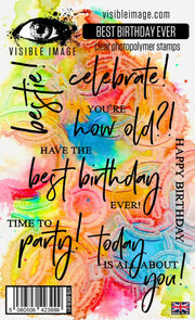 Visible Image Best Birthday Ever - A6 Stamp Set