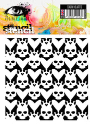 Visible Image Dark Hearts Stencil - 6 x 6