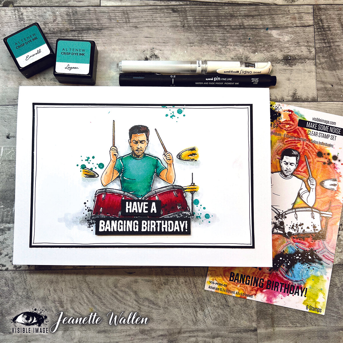 Visible Image Make Some Noise 4 in x 6 in Stamp Set