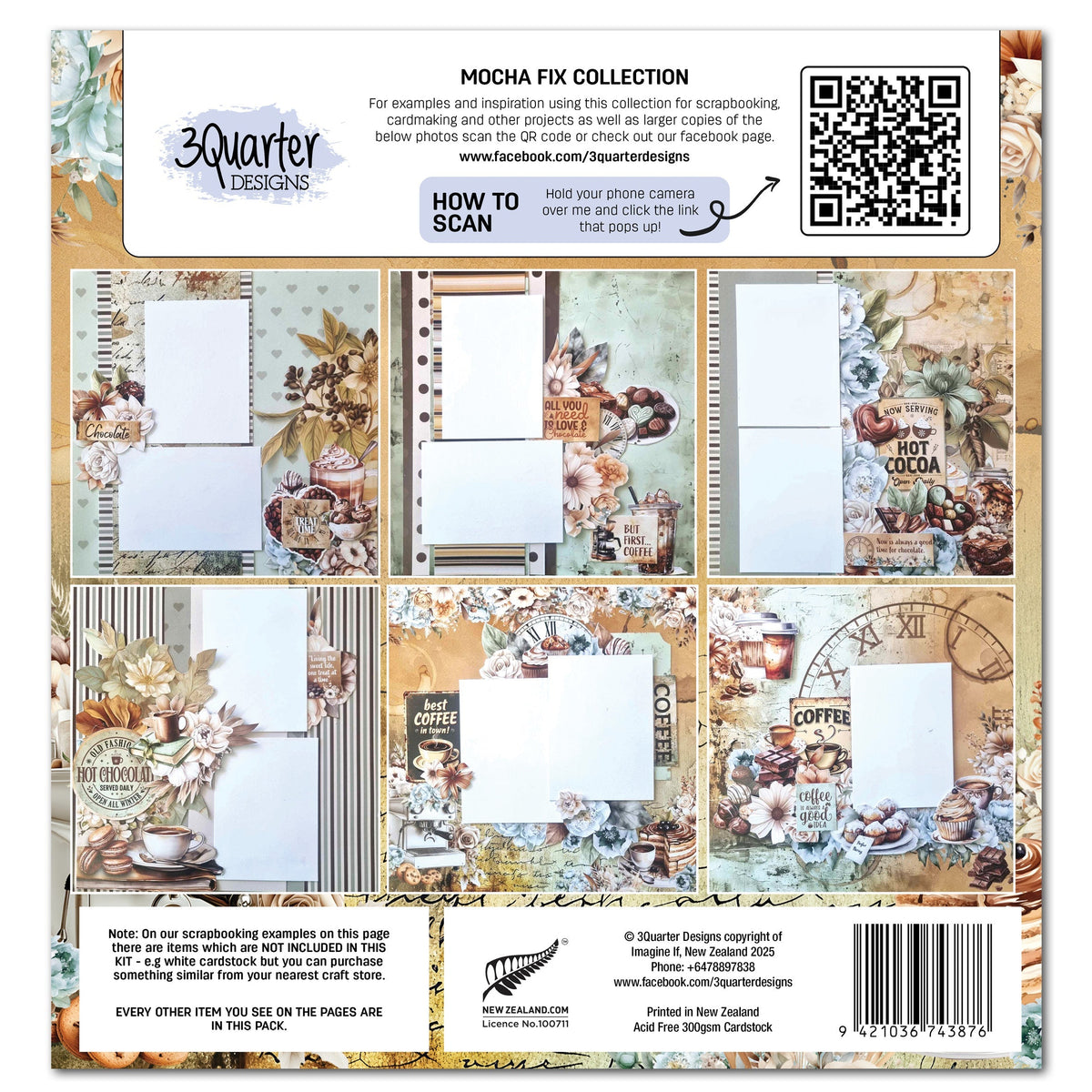 3Quarter Designs Mocha Fix 12x12 Design Paper & Diecuts Set