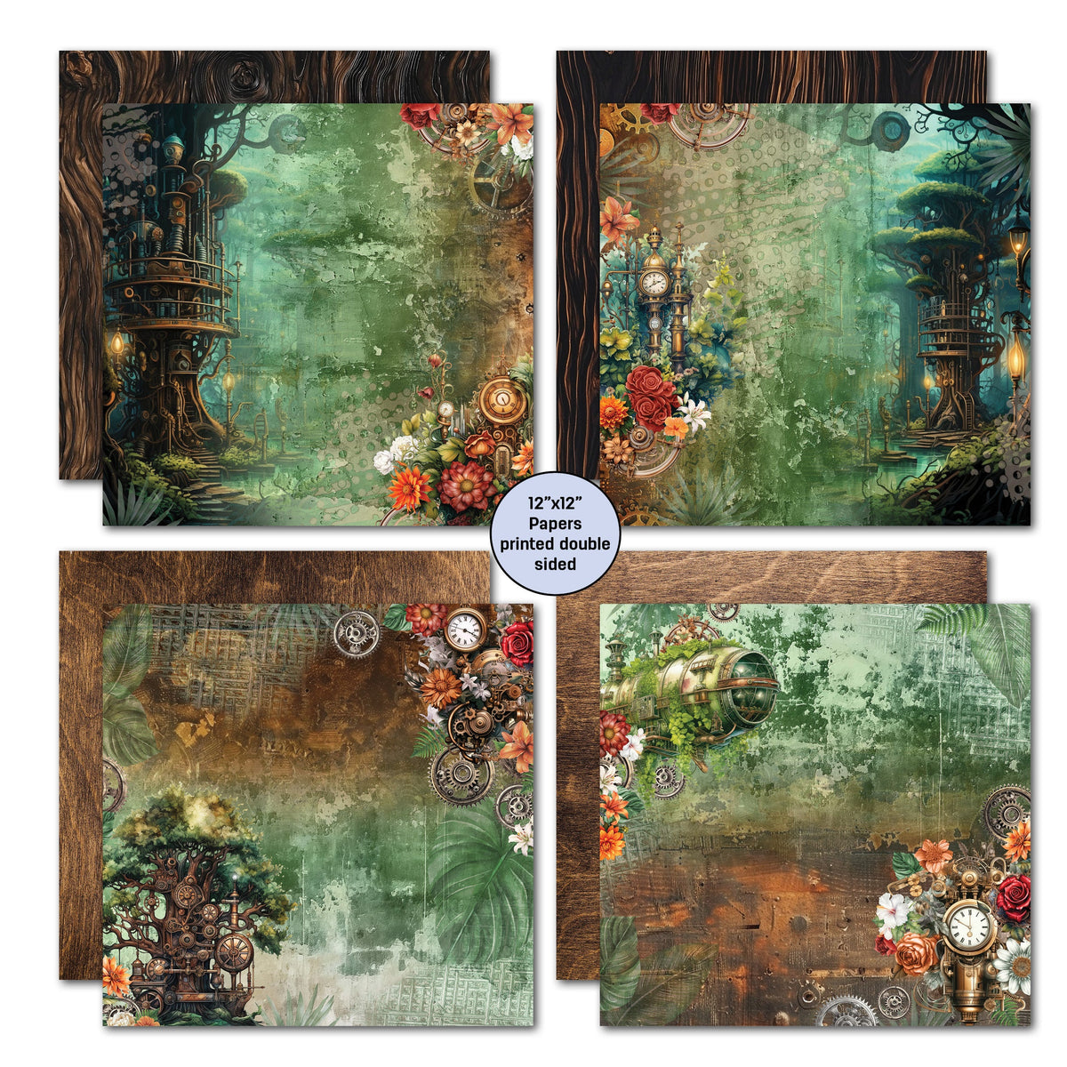 3Quarter Designs Punk'ed Forest 12x12 Design Paper & Diecuts Set
