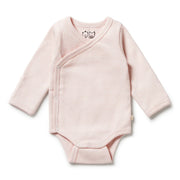 Wilson + Frenchy Organic Stripe Rib Kimono Bodysuit, Cantaloupe