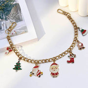 Christmas Charm Bag Chain, Gold Tone