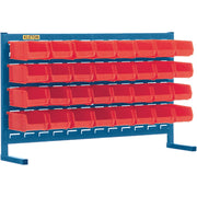 Louvered Rack with Bins, 32 Bins, 36" W x 8-1/4" D x 22" H