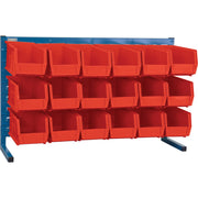 Louvered Rack with Bins, 18 Bins, 36" W x 8-1/4" D x 22" H