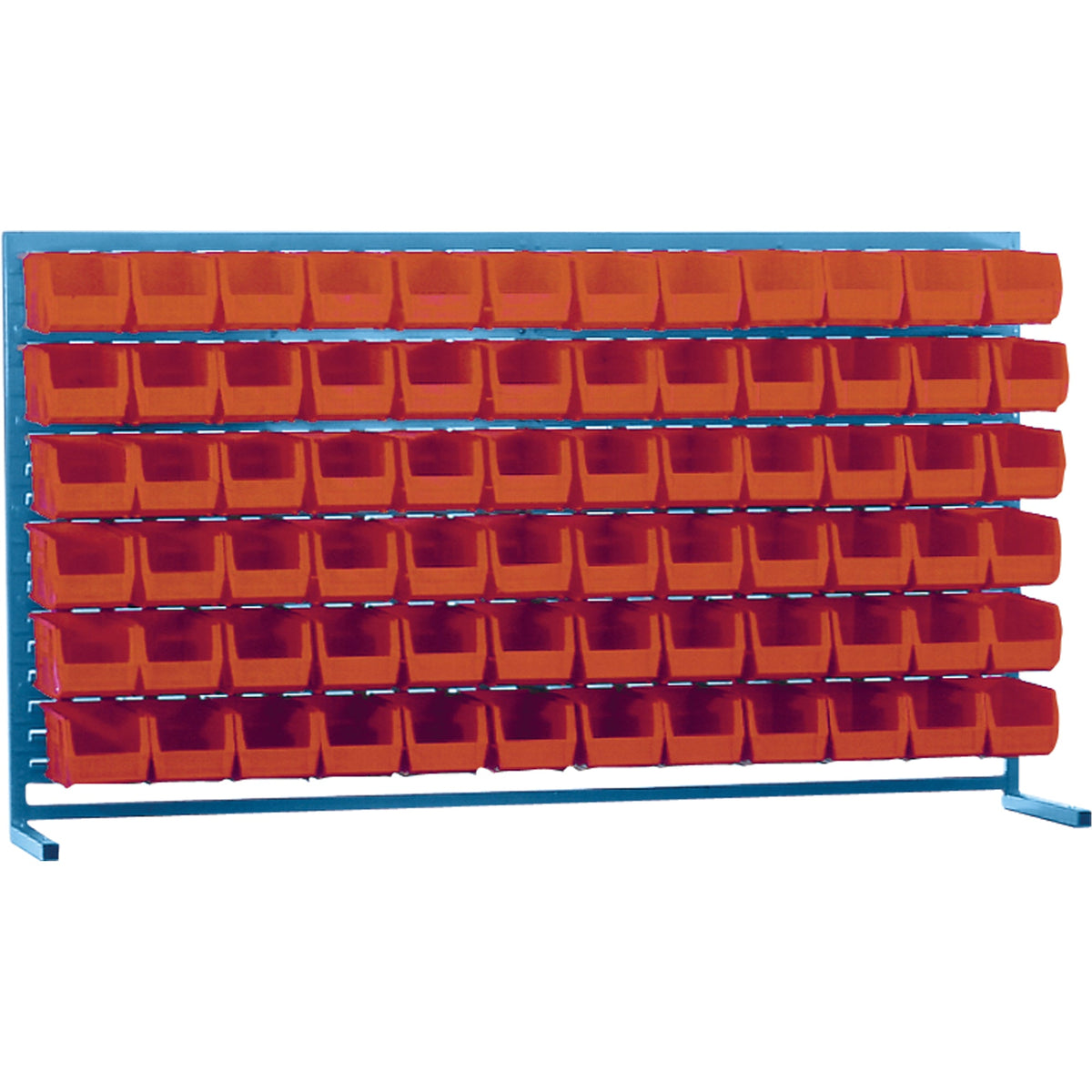 Louvered Rack with Bins, 72 Bins, 72" W x 15" D x 40" H