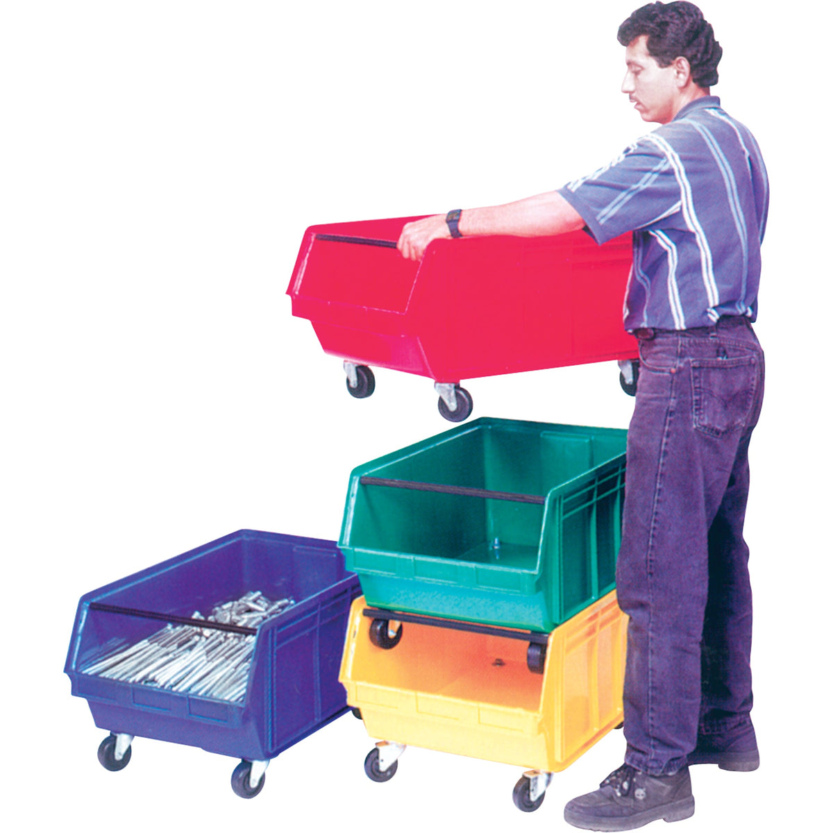 Mobile Giant Stacking Bin, 11-7/8" x 18-3/8" x 29", Green