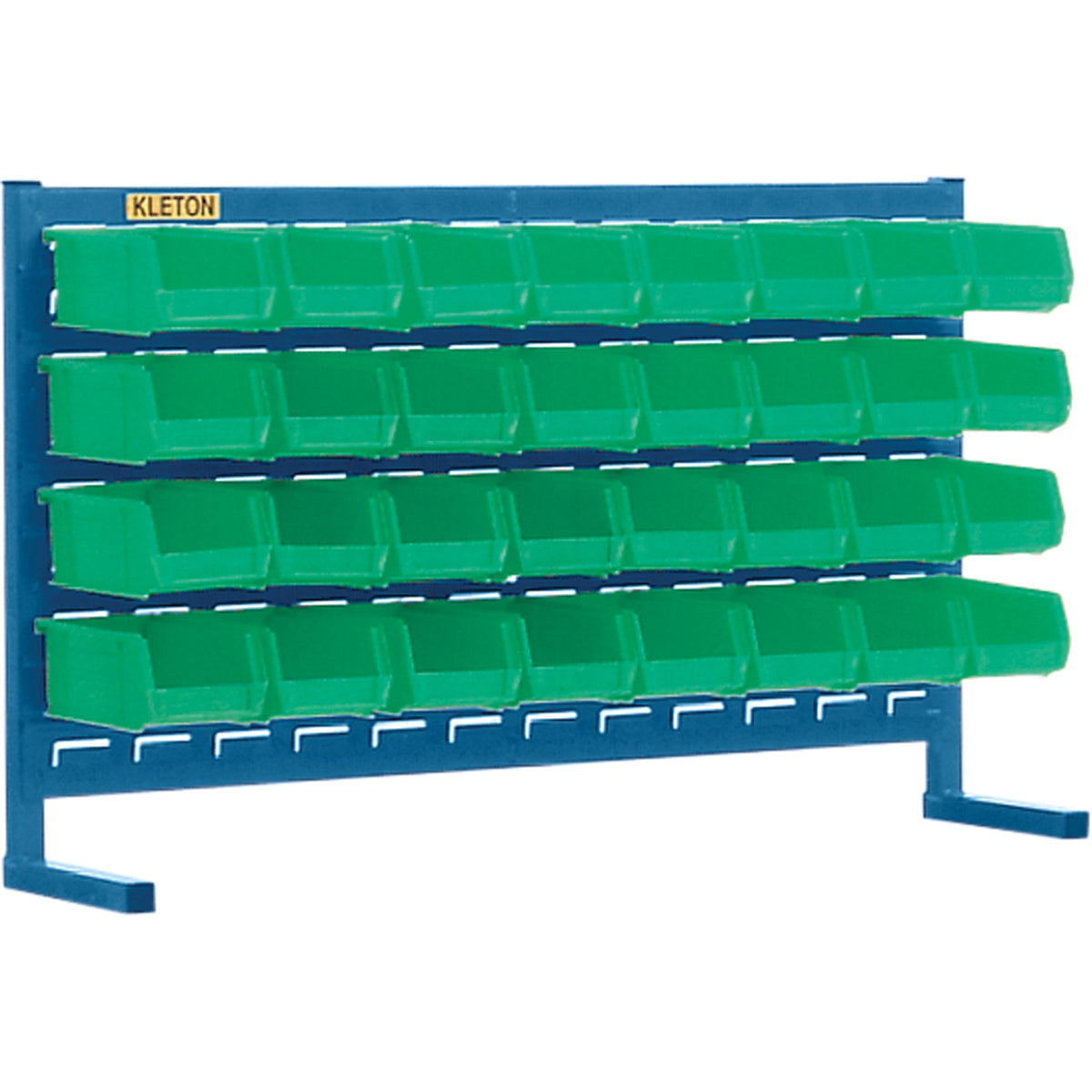 Louvered Rack with Bins, 32 Bins, 36" W x 8-1/4" D x 22" H