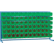 Louvered Rack with Bins, 72 Bins, 72" W x 15" D x 40" H
