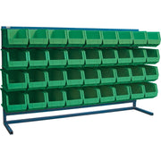 Louvered Rack with Bins, 36 Bins, 72" W x 15" D x 40" H