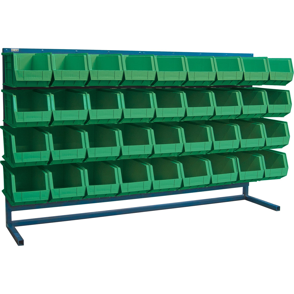 Louvered Rack with Bins, 36 Bins, 72" W x 15" D x 40" H