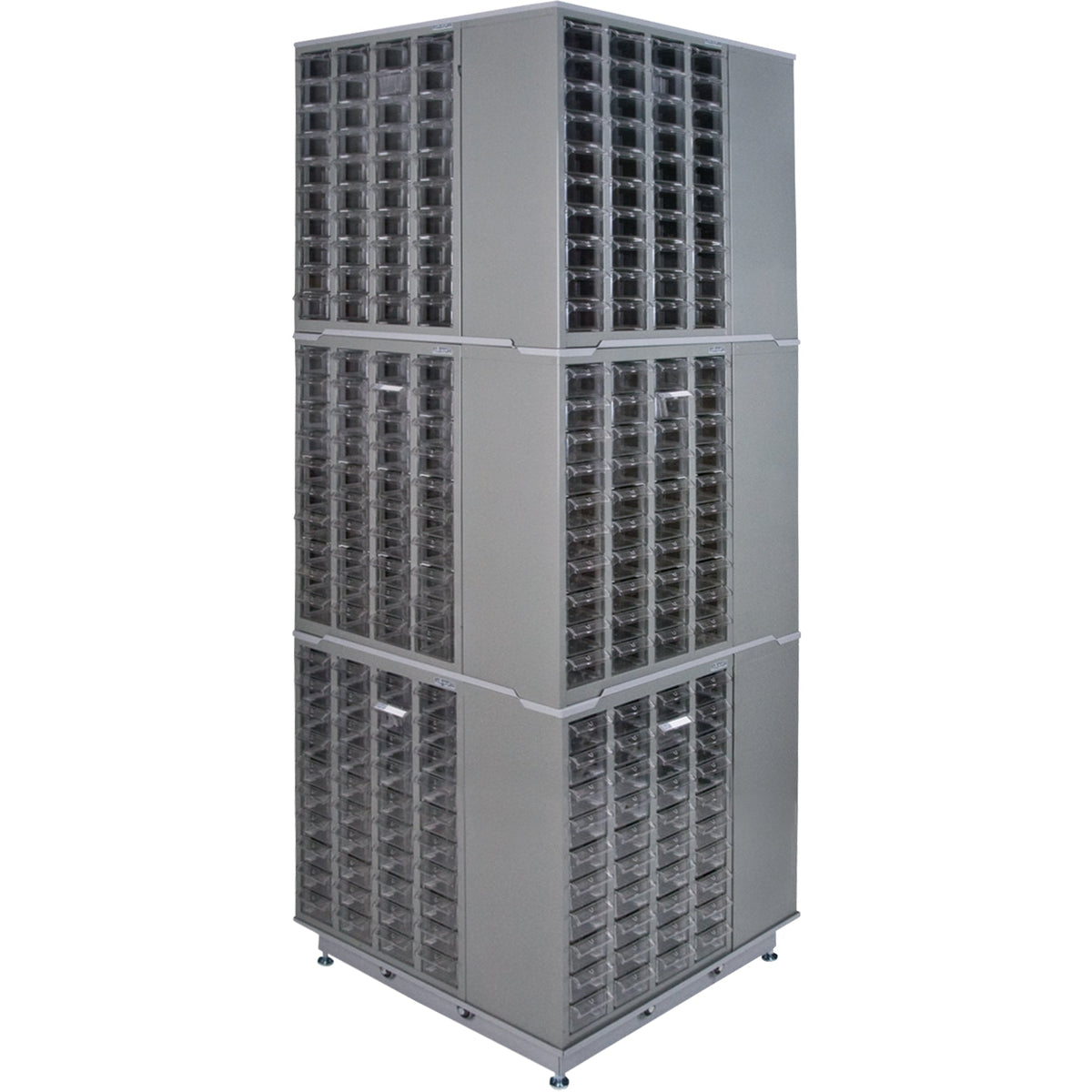 Heavy-Duty Carousel Drawer Cabinet, 480 Drawers, 27" x 27" x 80"