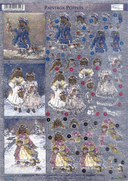 Dufex Metallic 3D Assorted Precut Sheets-Winter Children-16 SHEETS