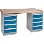 Heavy-Duty Workbench, Dual Drawers, 72" x 30" x 34", 1,500 lb