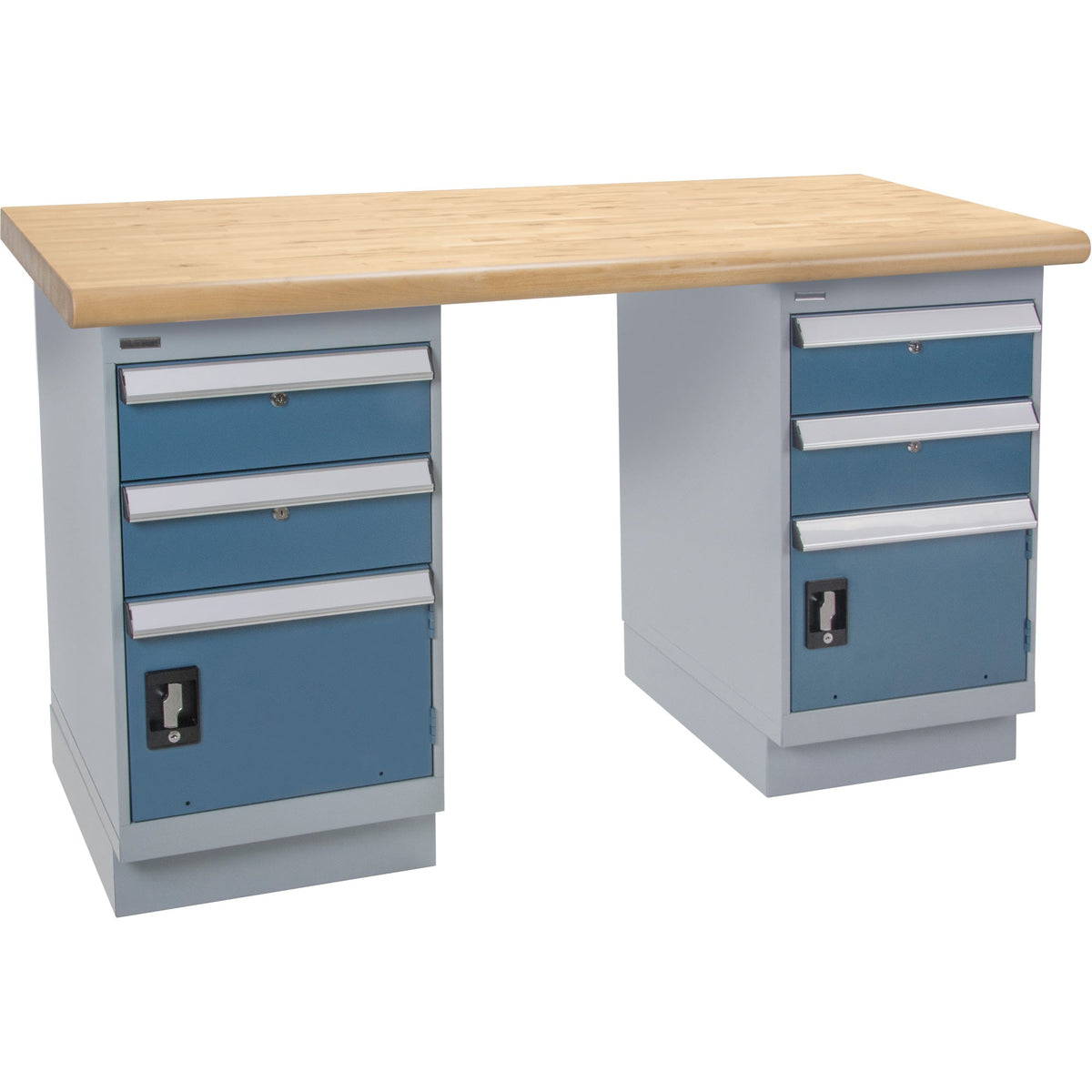 Heavy-Duty Workbench, Dual Drawers, 60" x 36" x 34", 1,500 lb