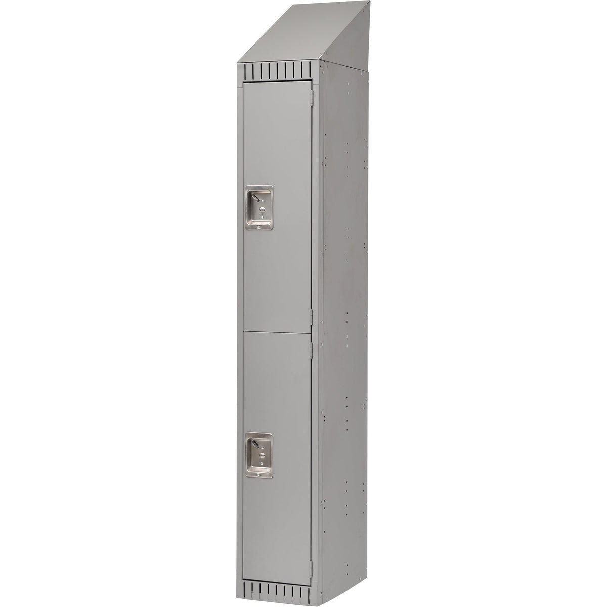 Steel Locker, 2-Tier, 12" x 18" x 72", Grey, Assembled