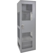 Gear Locker with Door, Steel, 24" W x 18" D x 72" H, Grey