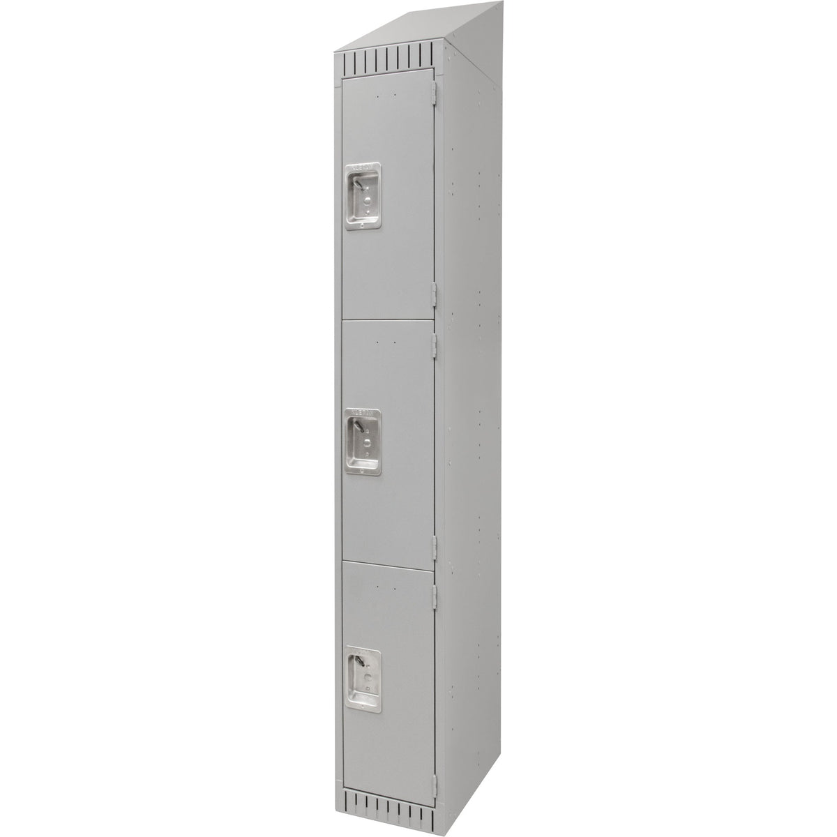 Lockers, 3 -tier, 12" x 18" x 82", Steel, Grey, Knocked Down