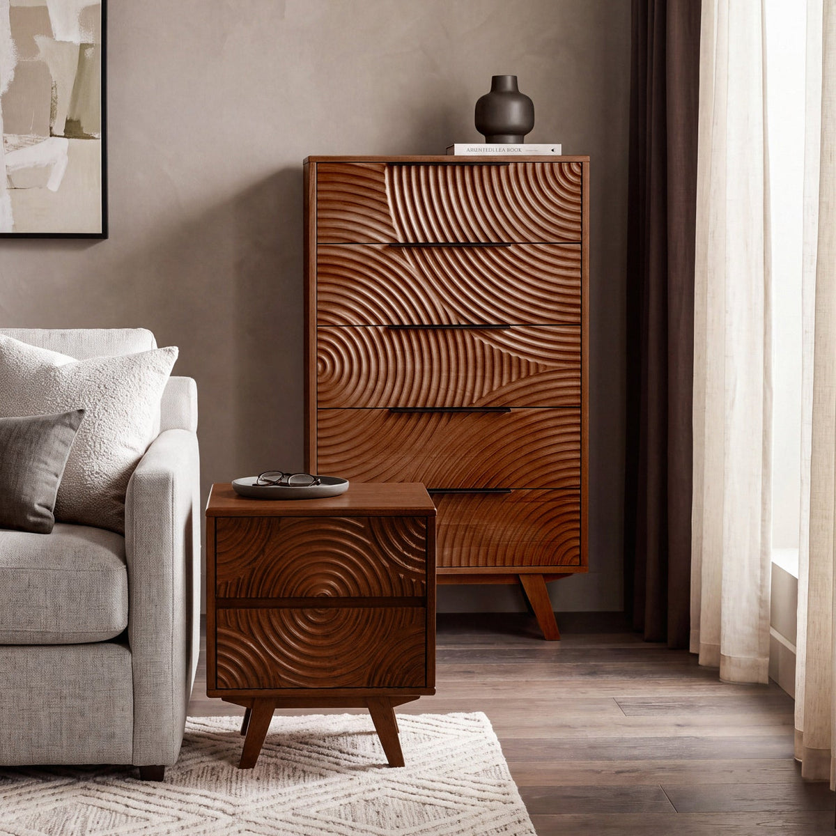 Harmony Solid Rubber Wood 5-Drawer Dresser