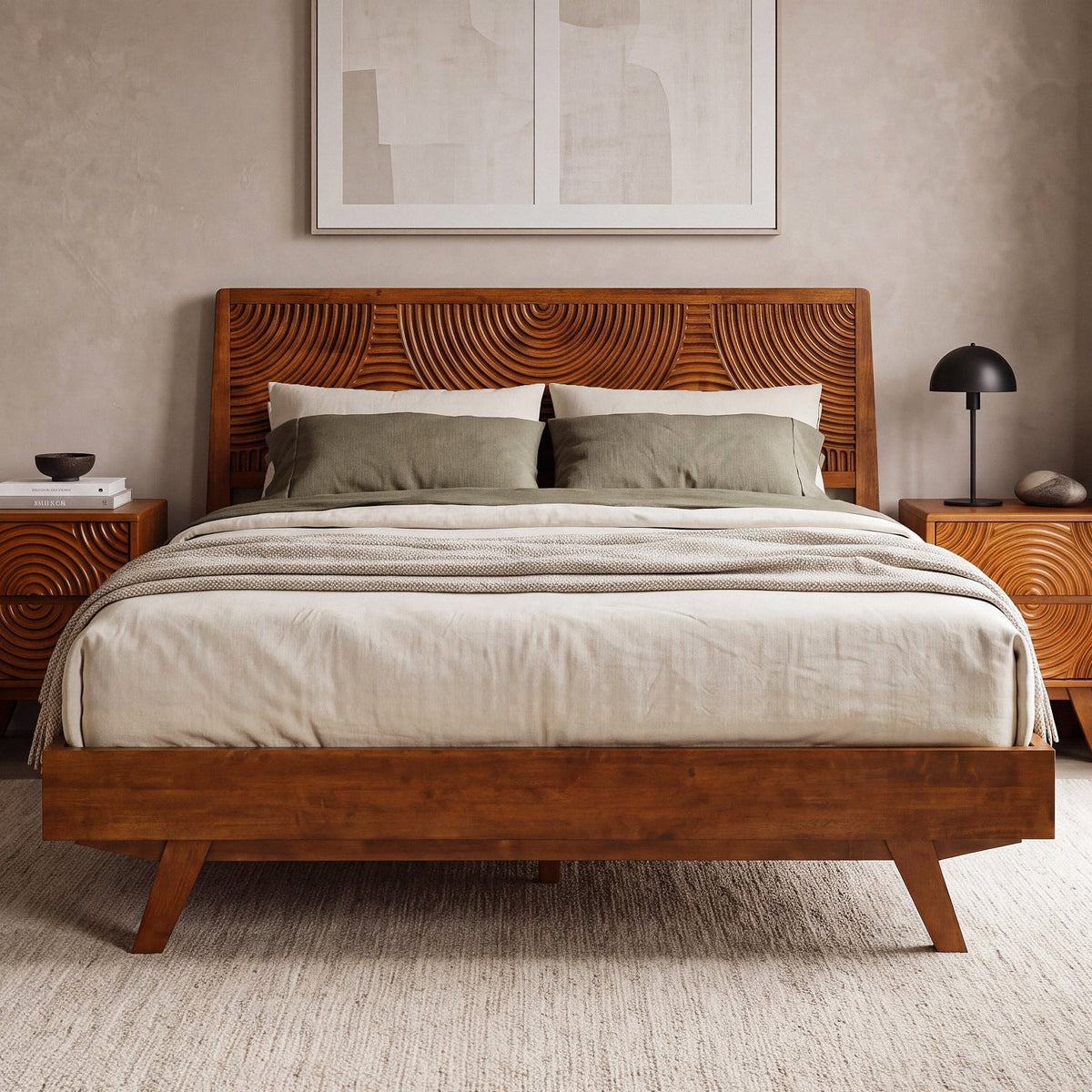 Harmony Solid Rubber Wood Bed Frame