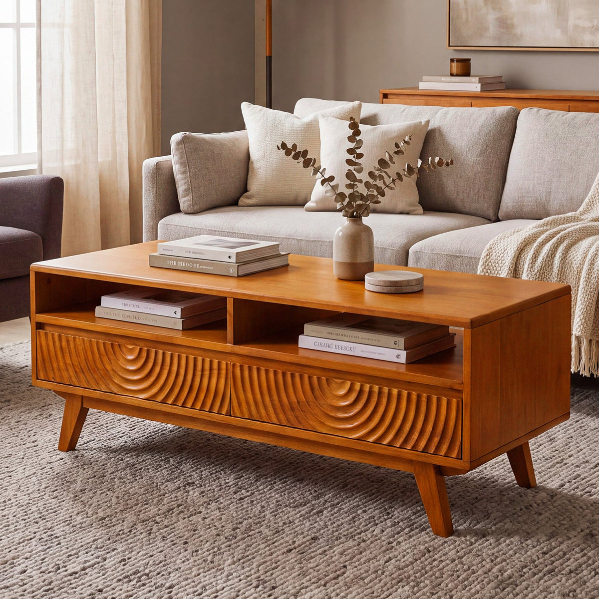 Harmony Solid Rubber Wood Coffee Table