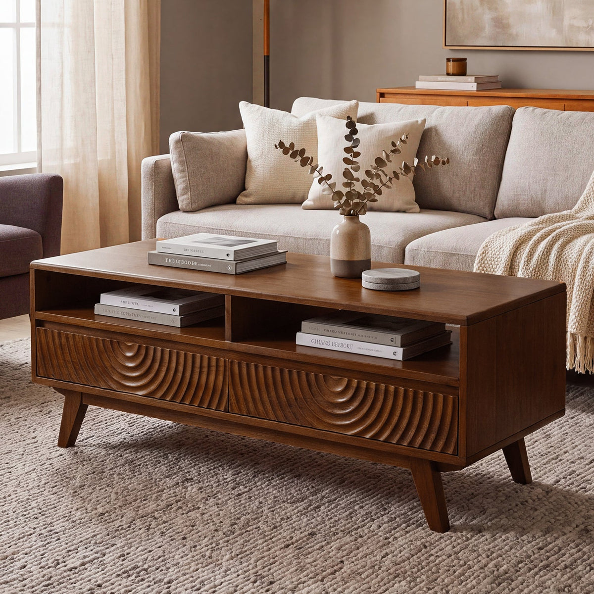 Harmony Solid Rubber Wood Coffee Table
