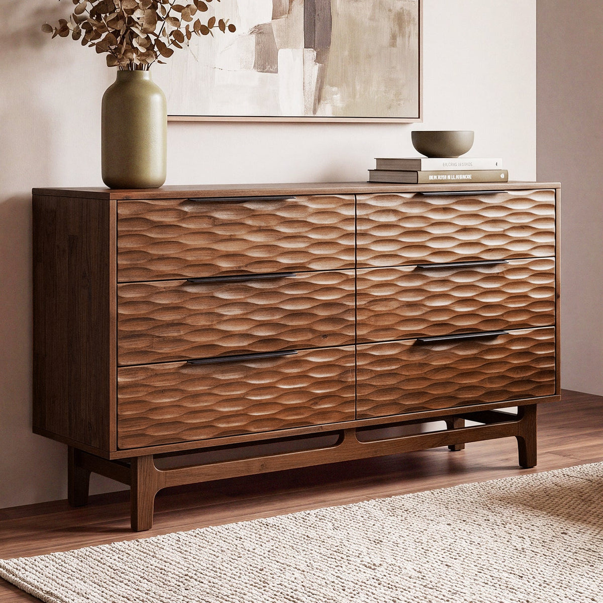 Elara Solid Wood 6-Drawer Dresser