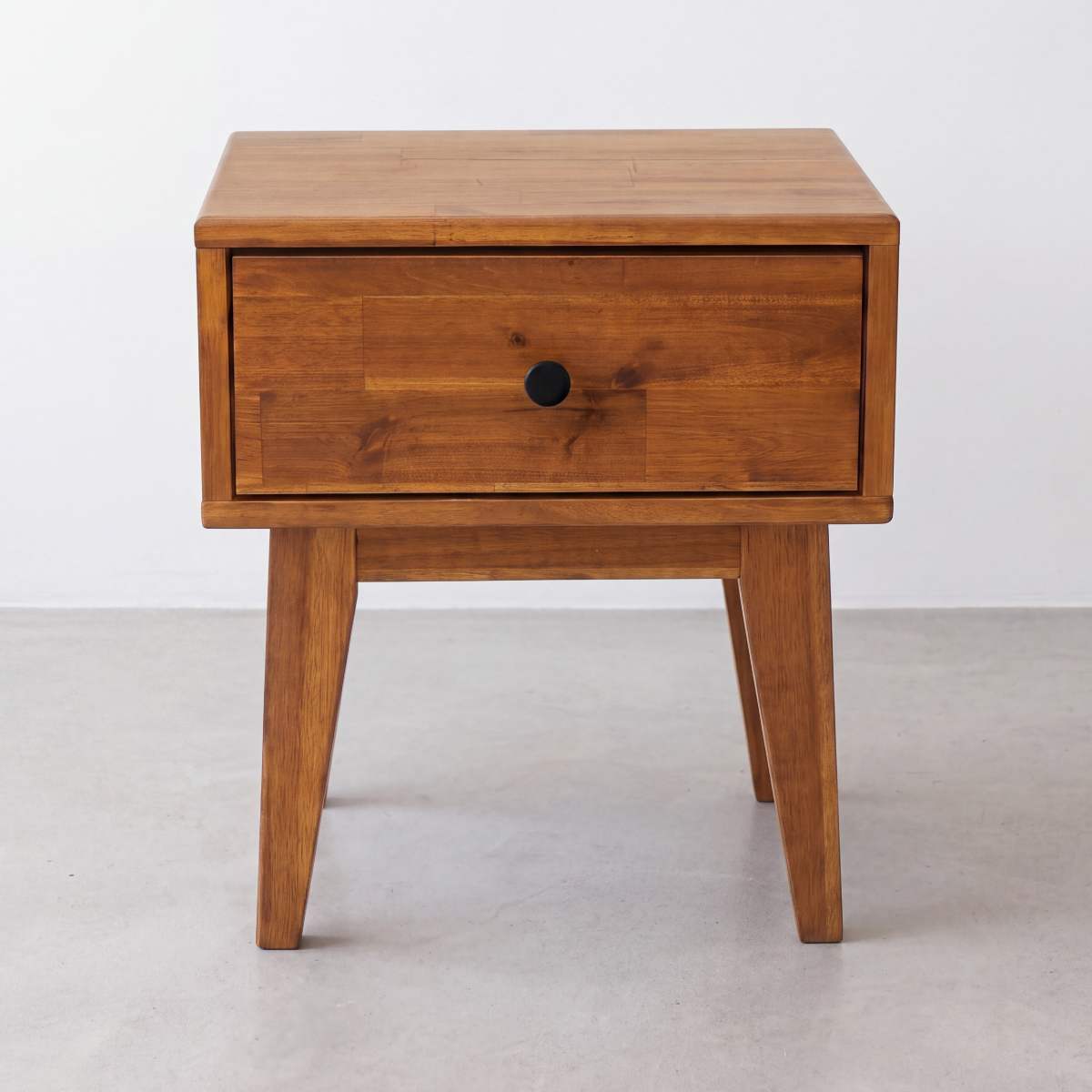 Sofia 1-Drawer Solid Acacia Wood Nightstand